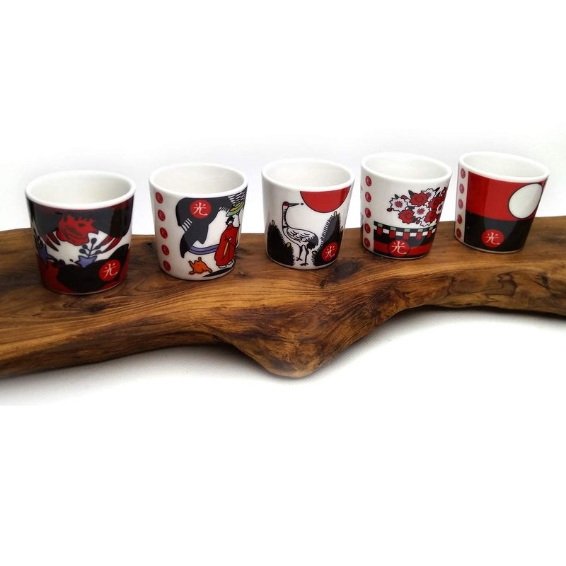 LENITH] Korean Funny Soju Shot Glasses Sets, O-Kwang Hwatu, Korea Traditional Card Game Printed for Sake, Whiskey, Tequila, Liquor - Image 4